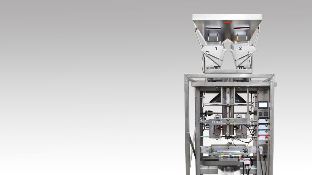 Embolsadoras de Plosa Maquinaria ¿Qué debo tomar en cuenta antes de adquirir una Envasadora Automática? Frente de una envasadora automática Plosa Maquinaria