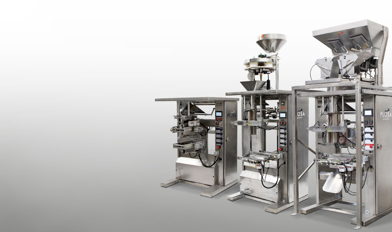 Varias maquinas embolsadoras Plosa ¿Cuándo me conviene invertir en una máquina envasadora? Te damos 8 posibles señales Invertir en una máquina envasadora