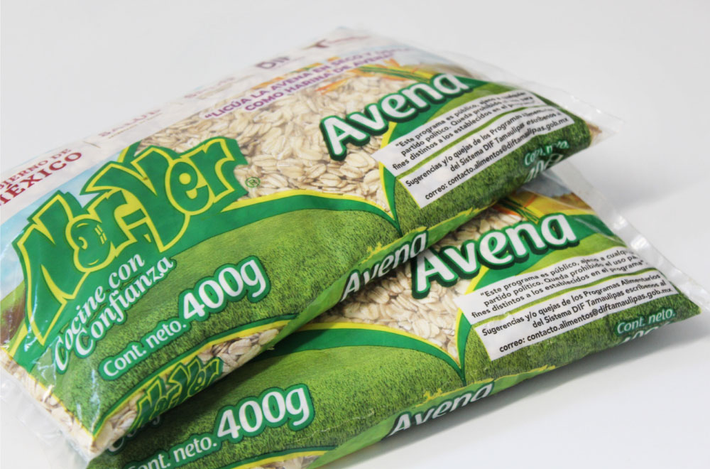 Bolsa tipo almohada Tipos de Bolsas para Envasado Bolsa tipo almohada para envasado de avena